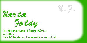 marta foldy business card